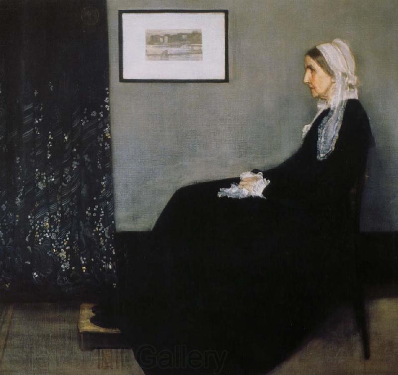 James Abbott Mcneill Whistler arrangemang i gratt och svart nr 1 konstnarens moder Norge oil painting art
